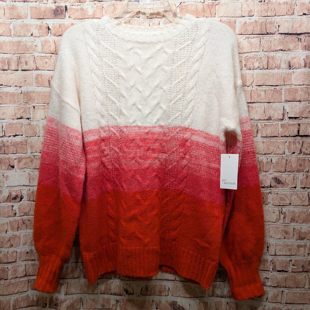 89th & Madison Sweater Red Spacedye Size Small NWT